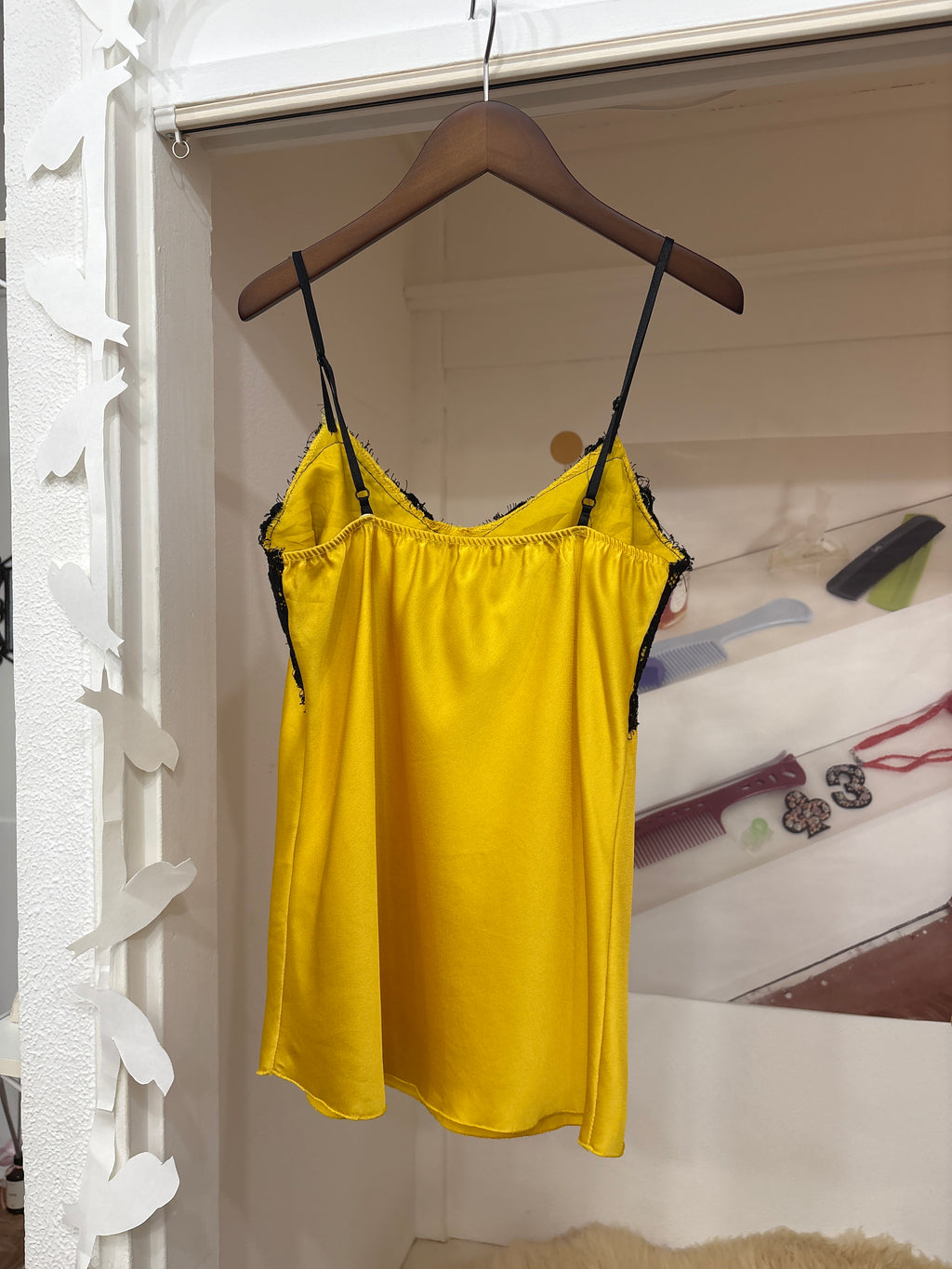 yellow lace cami