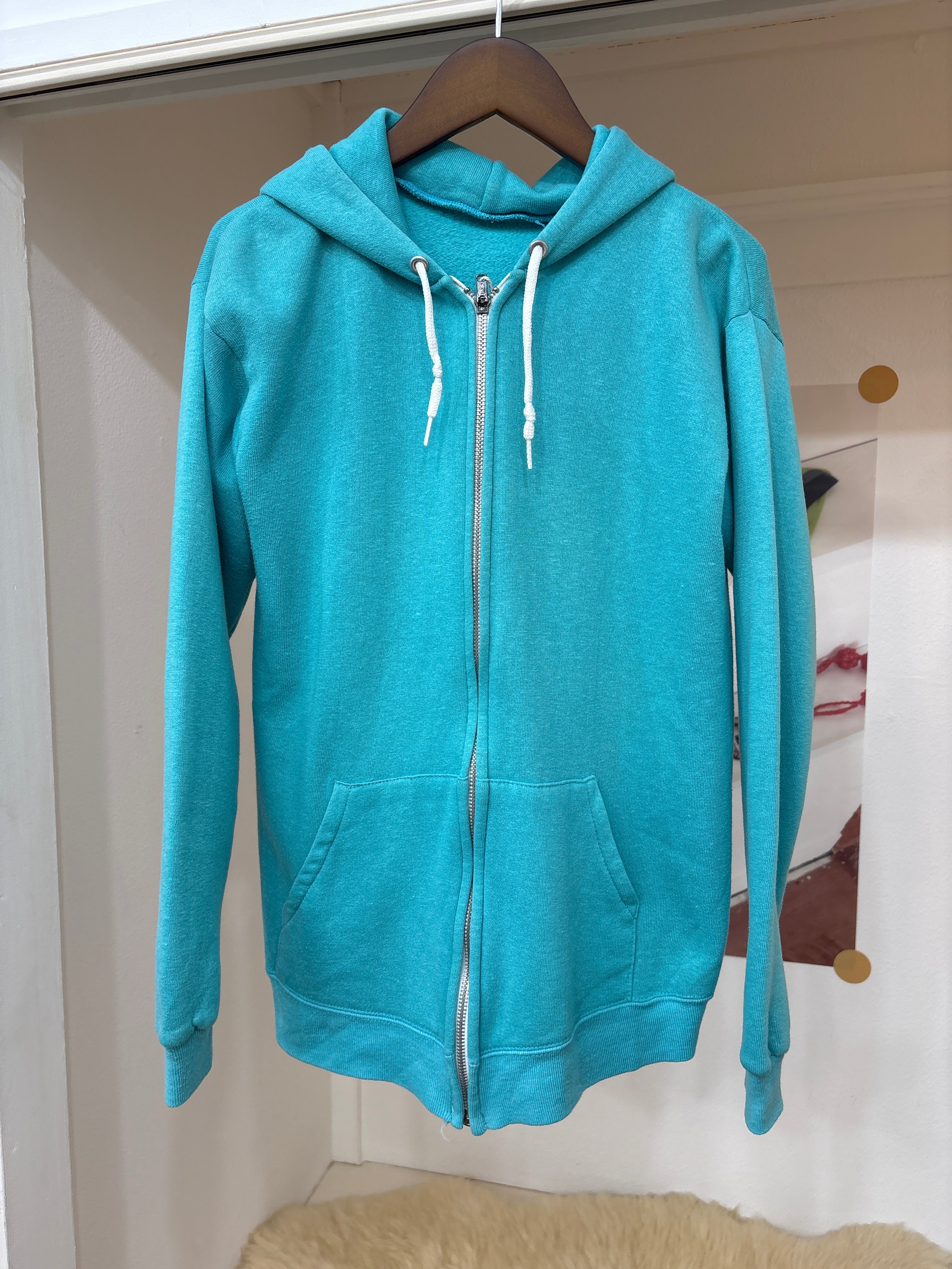 sky blue zip hoodie
