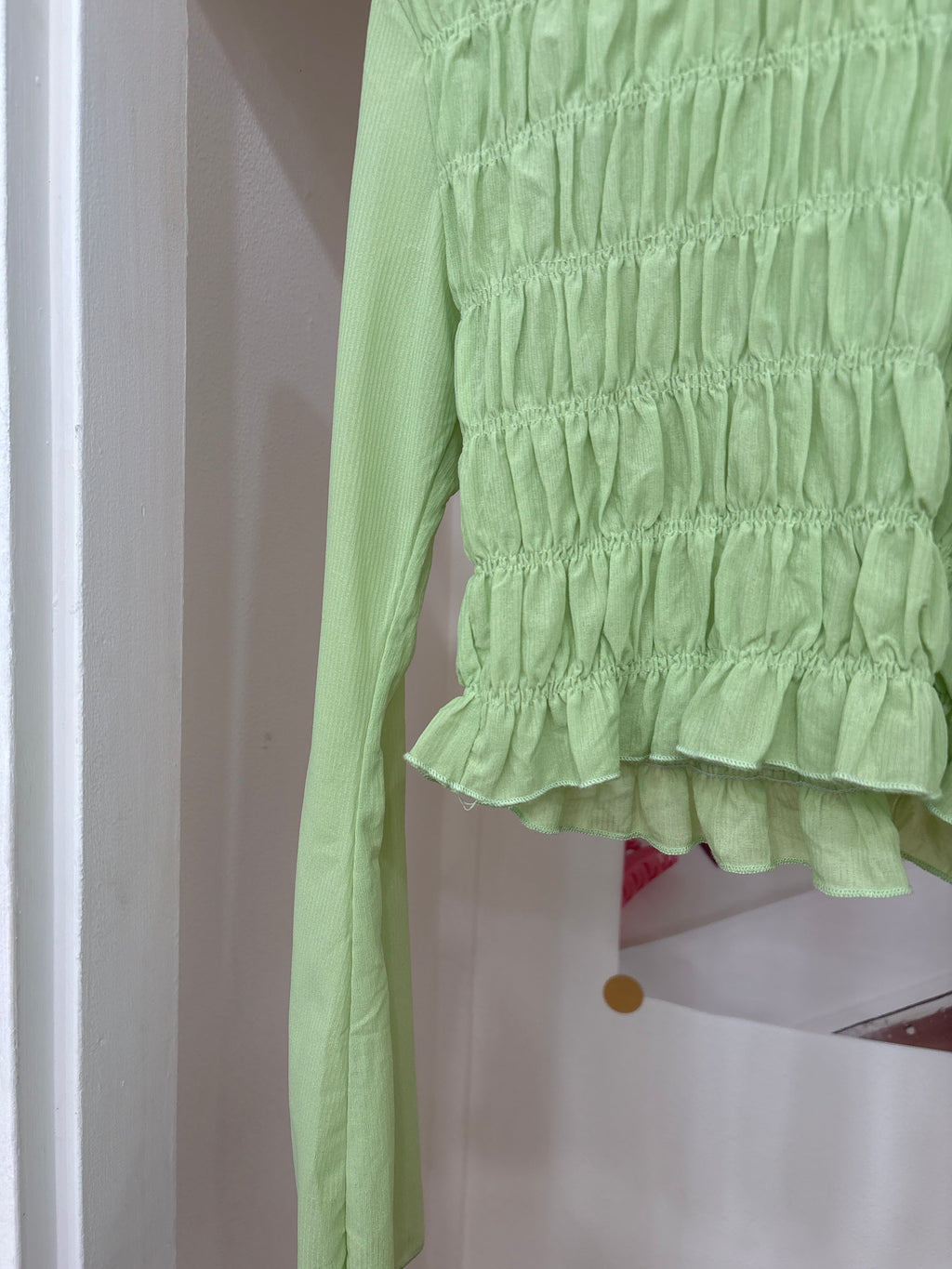 mint ruffle tunic