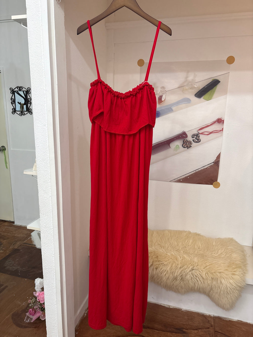 red summer dress