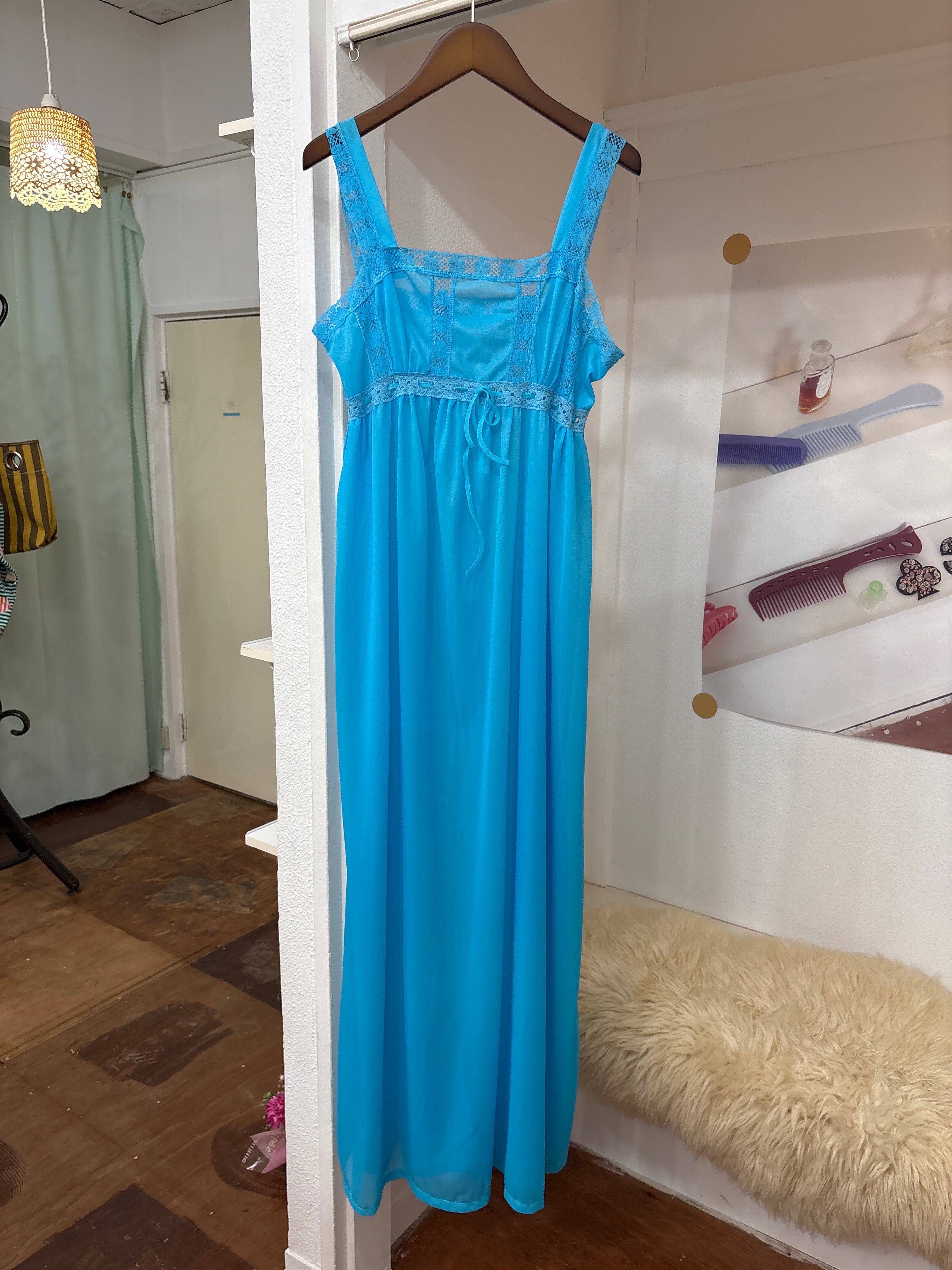 vintage blue lingerie dress