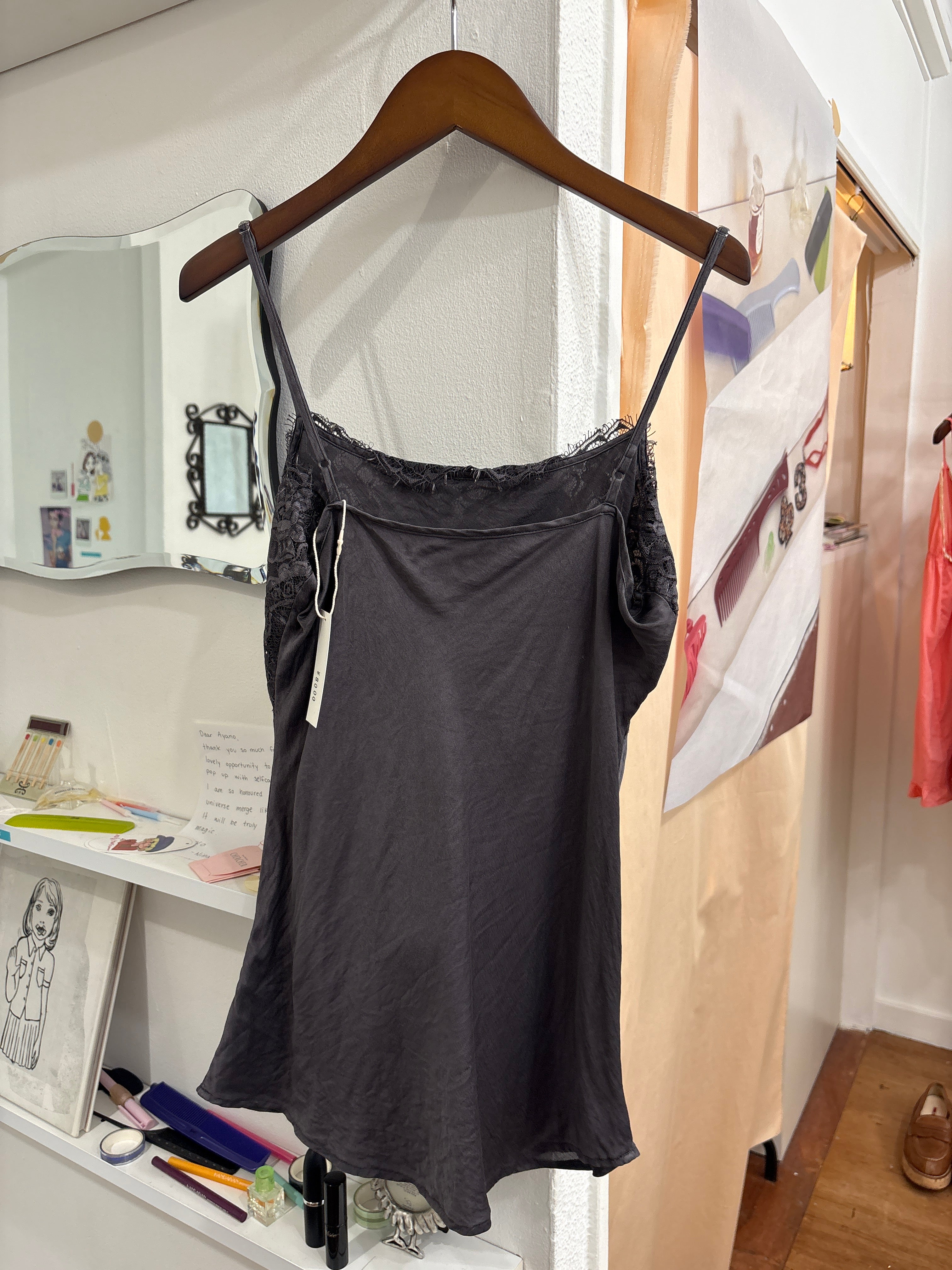gray lace cami