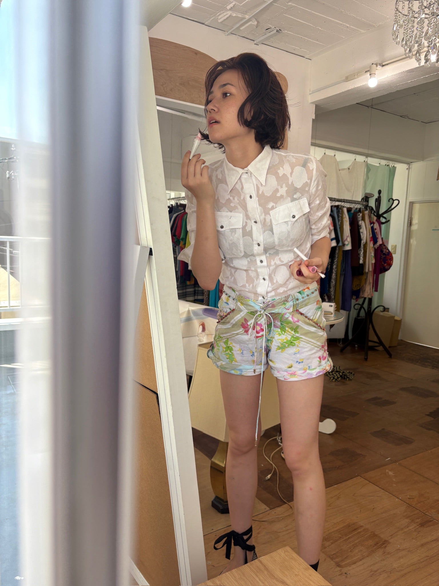 flower pattern shorts