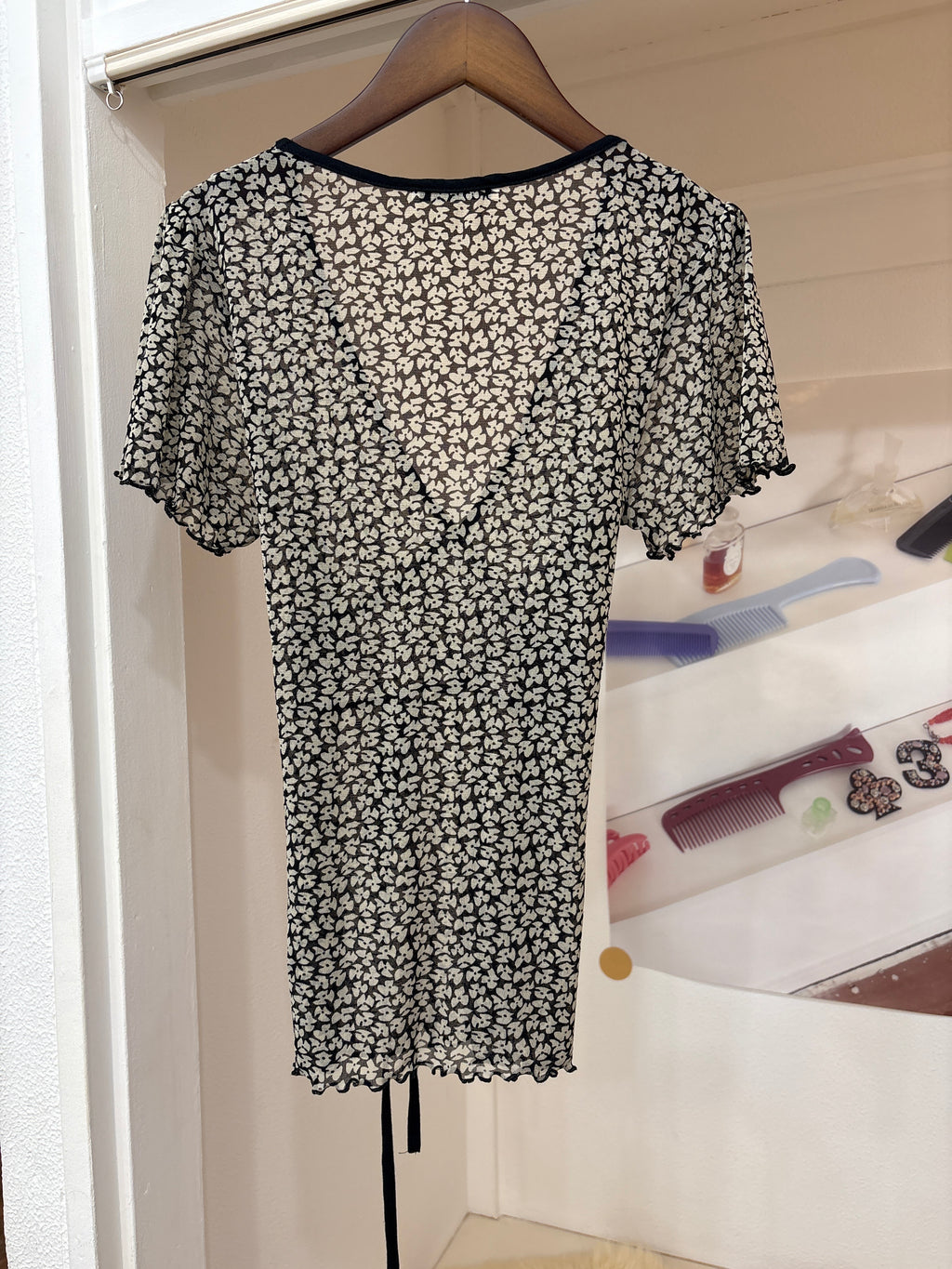 sheer flower top
