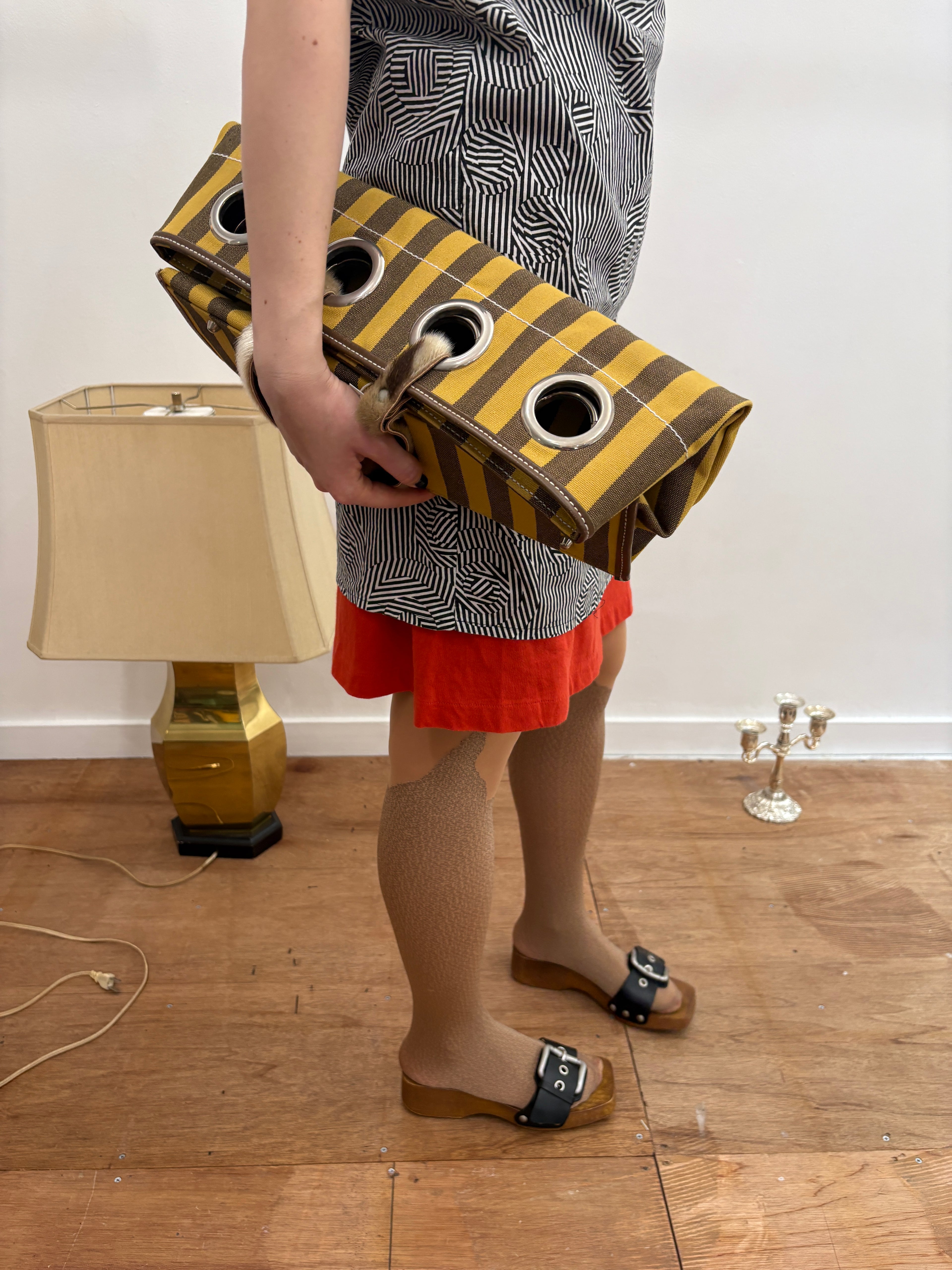 yellow stripe bag