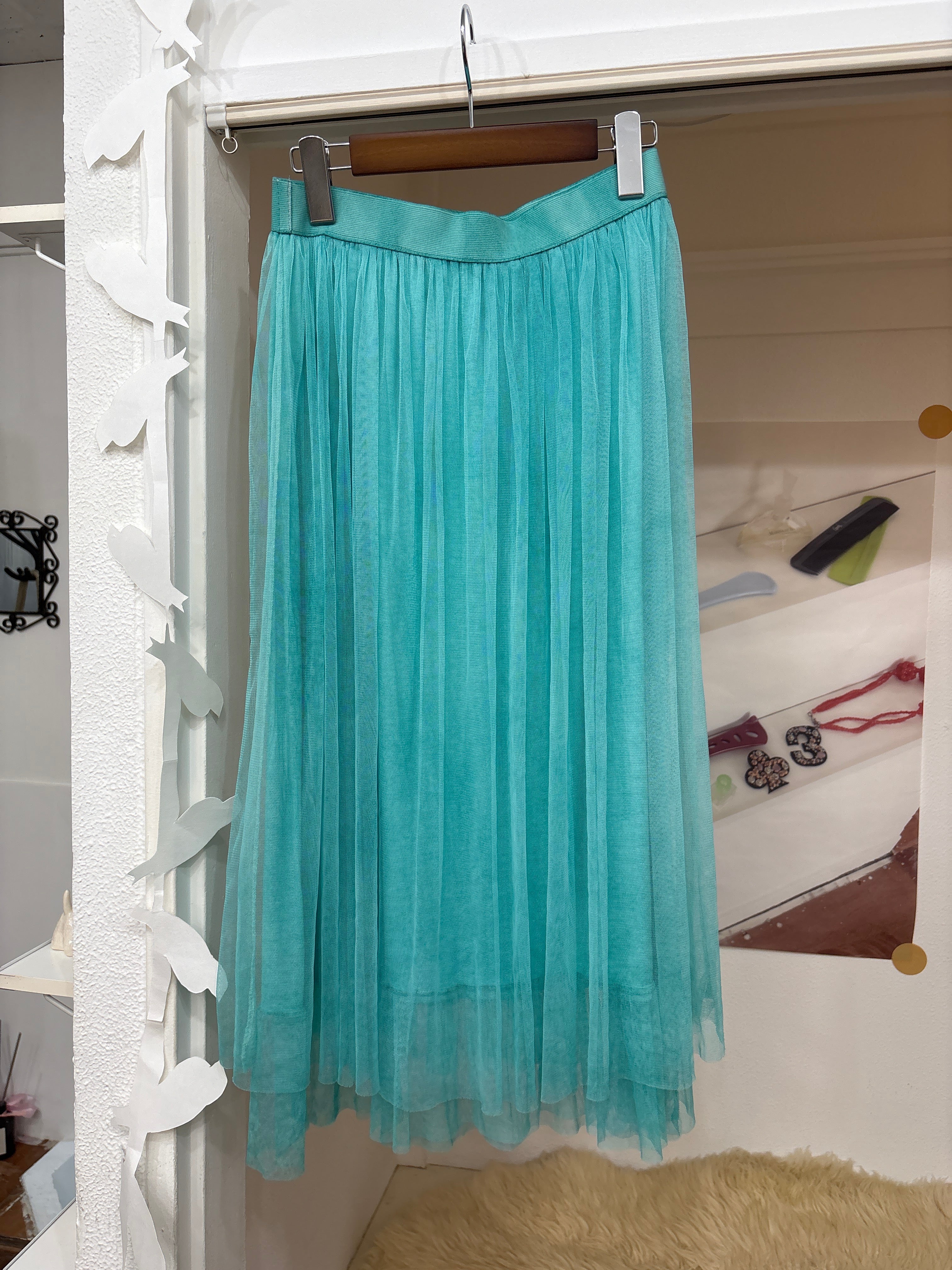turquoise tule skirt