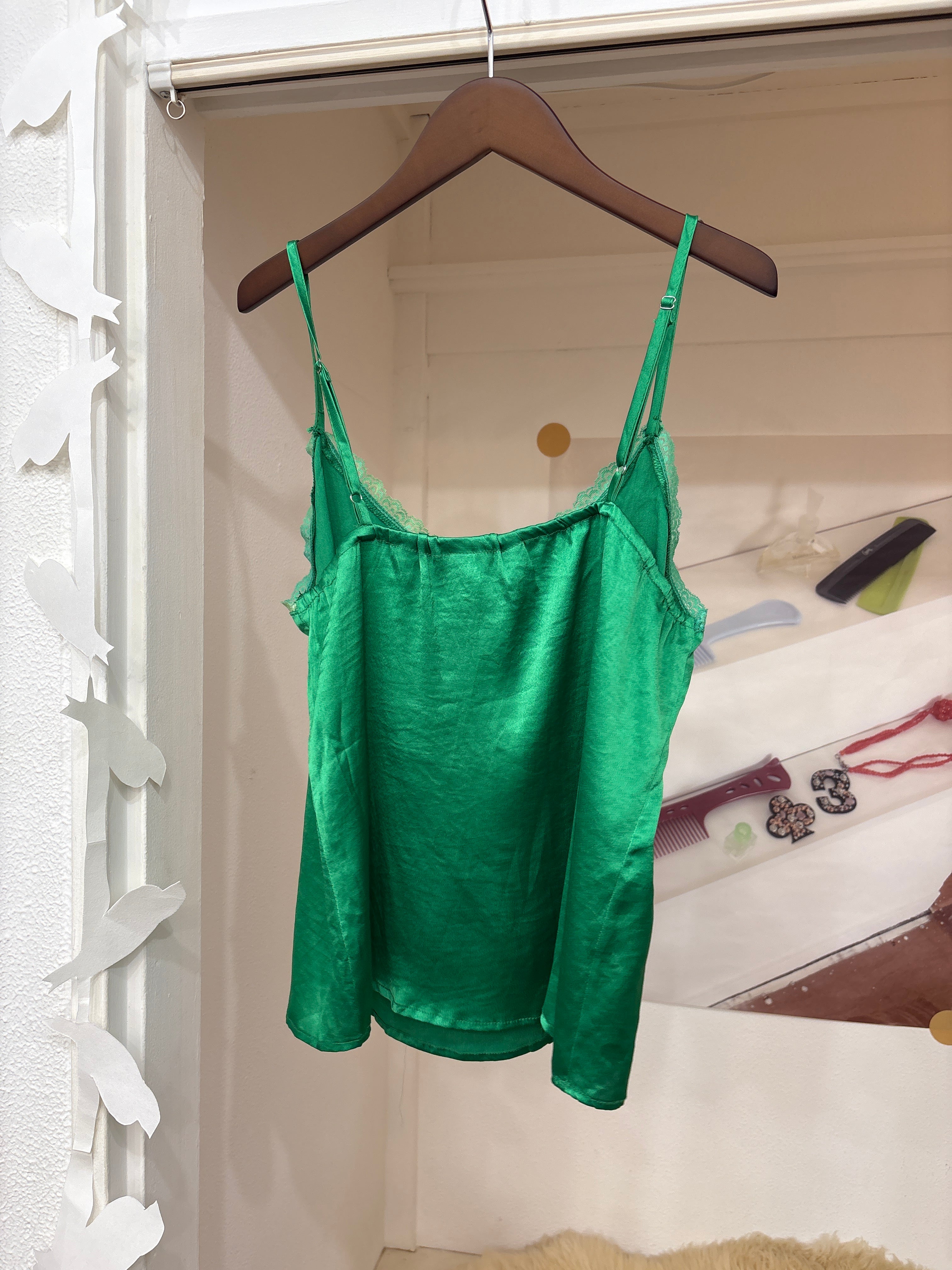 green lace cami
