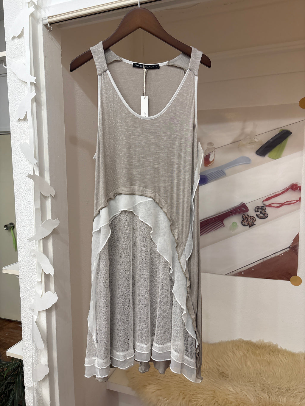 layered gray dress