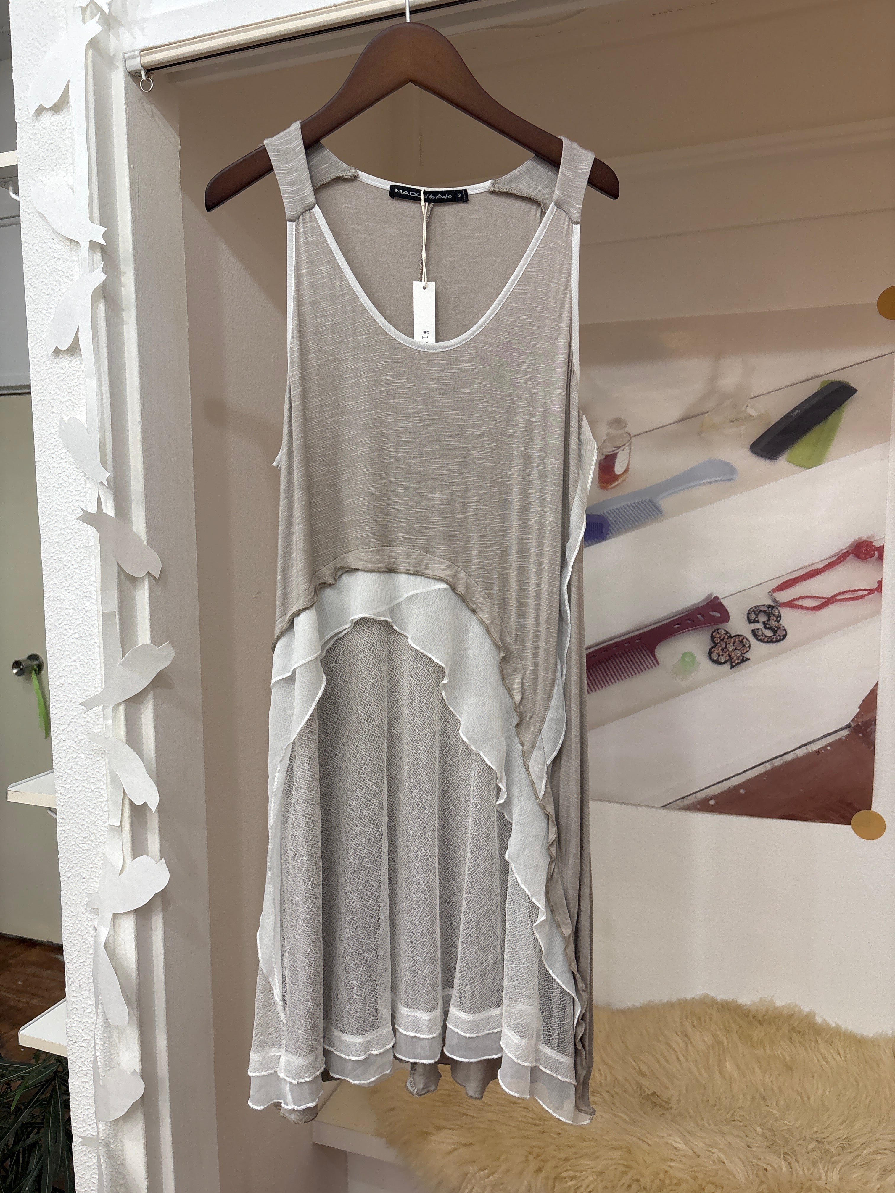 layered gray dress