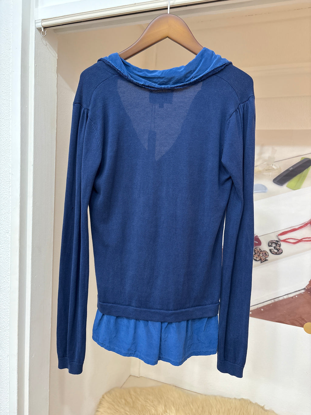 blue layered top