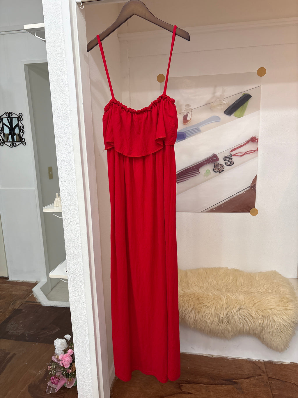 red summer dress