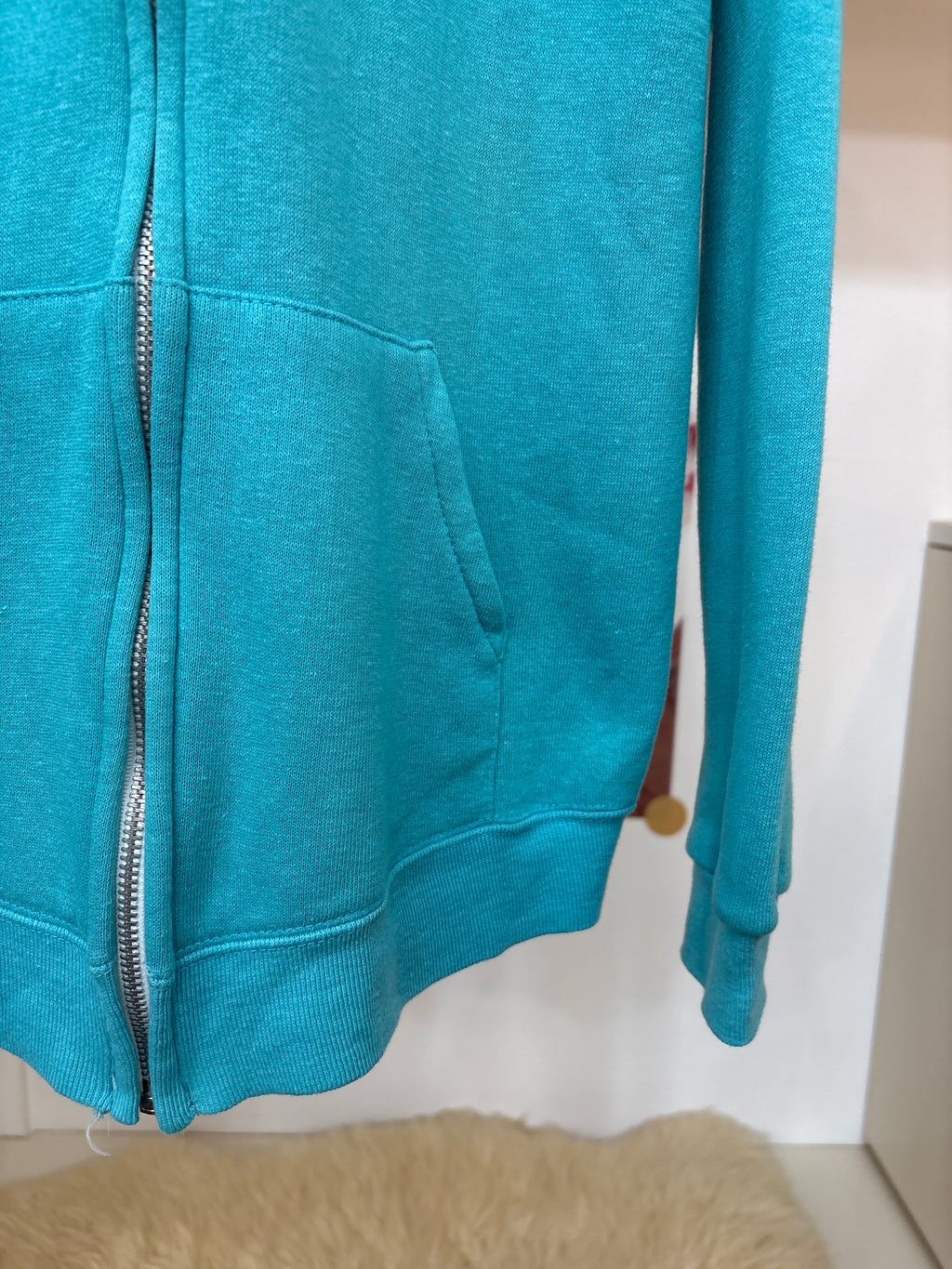 sky blue zip hoodie