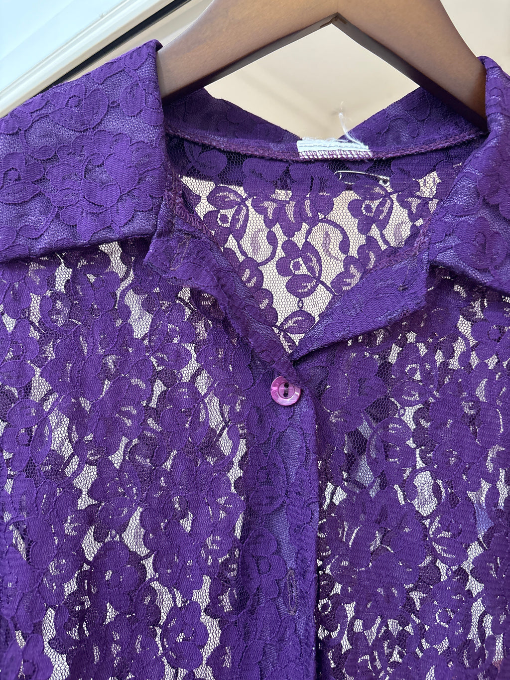 purple lace shirt