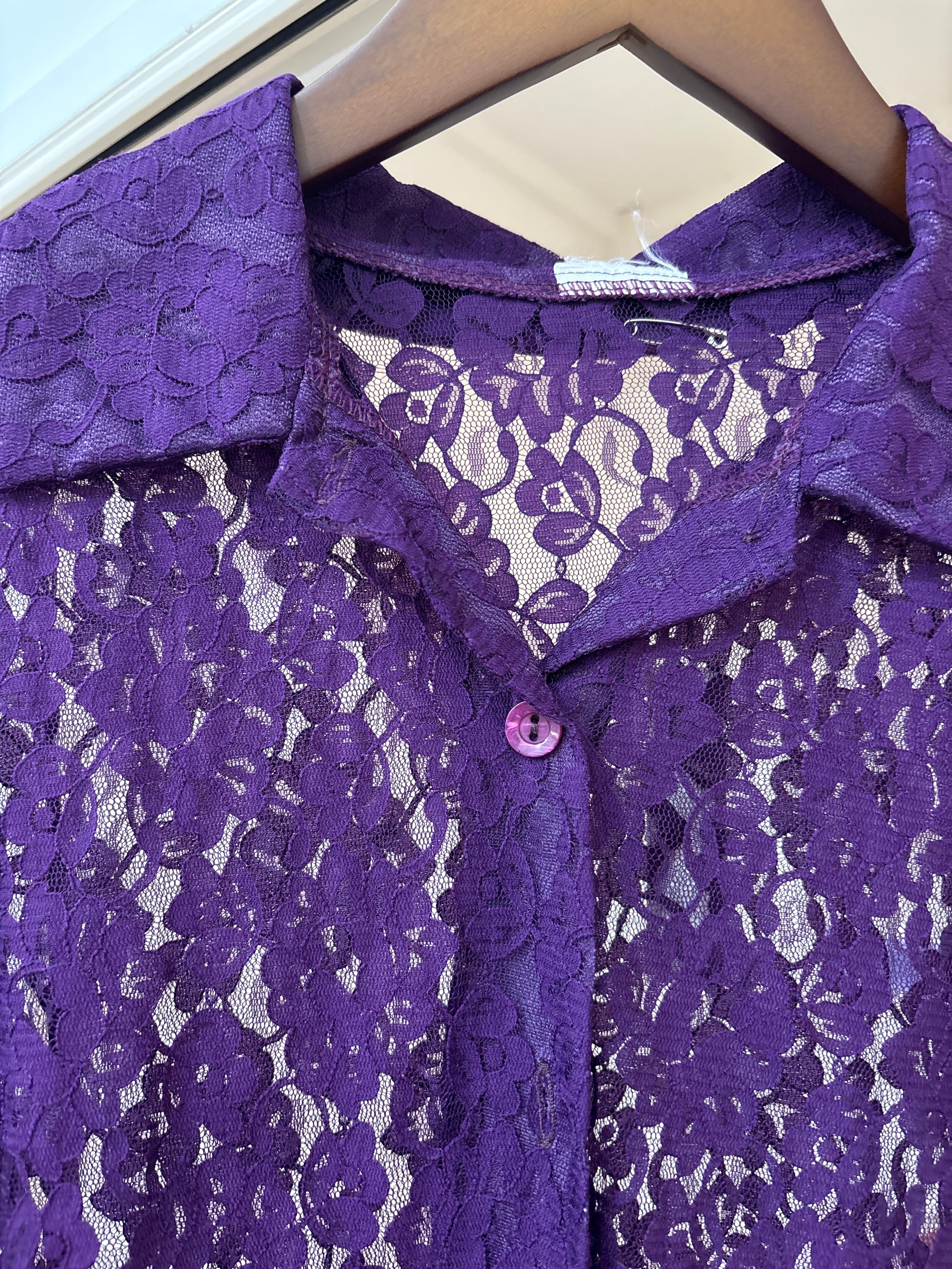 purple lace shirt