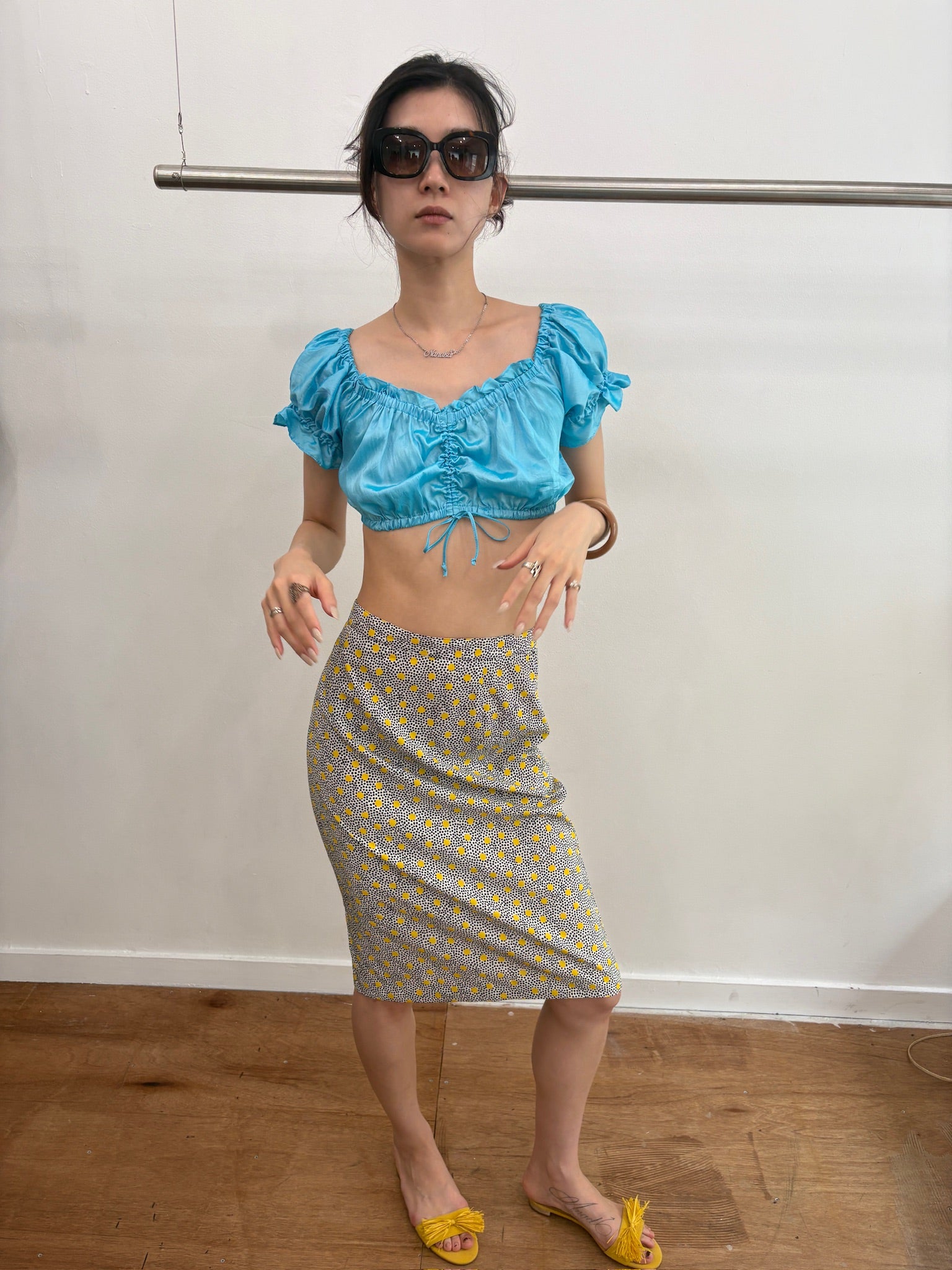 skyblue blouse