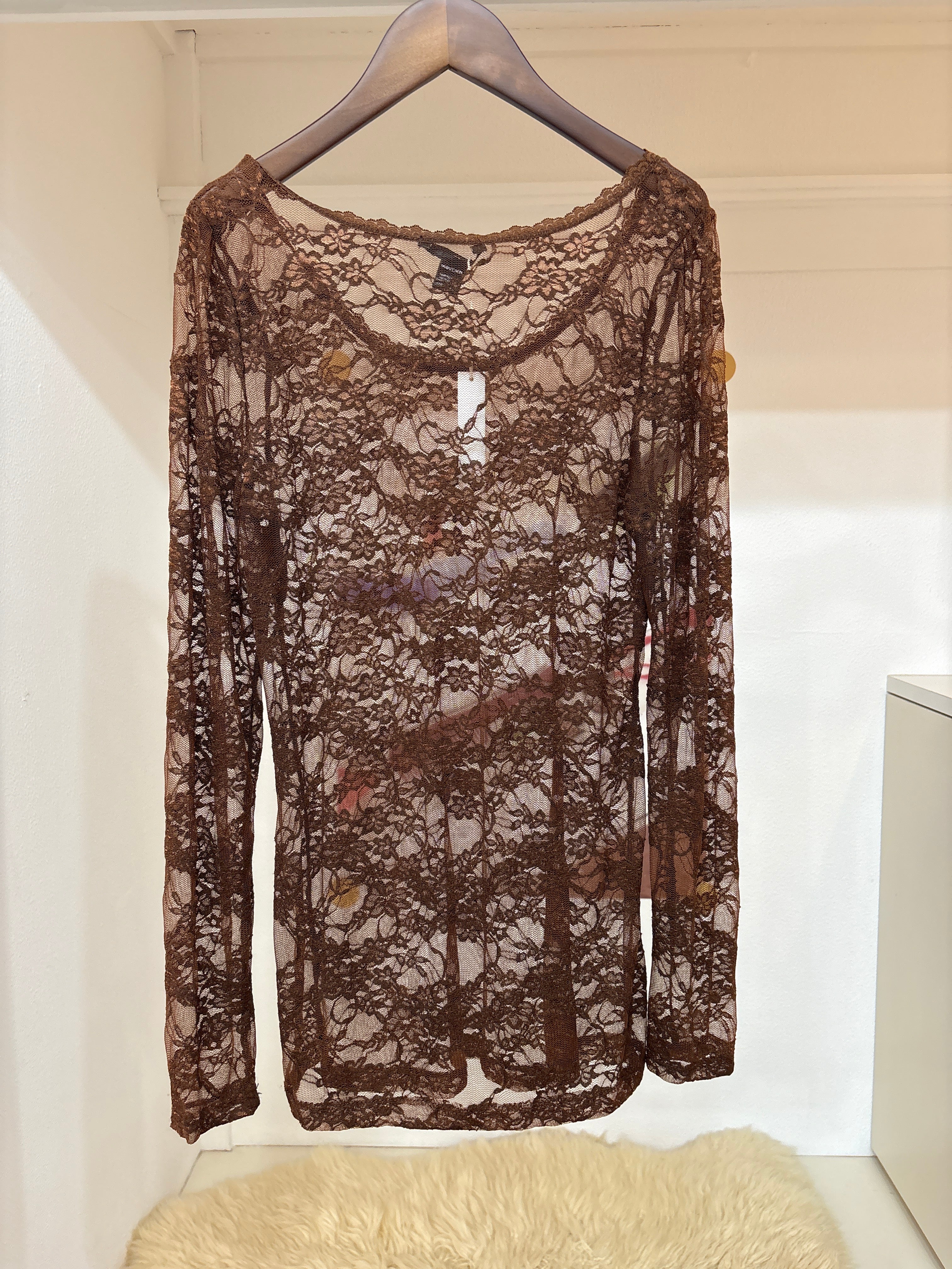 brown lace top