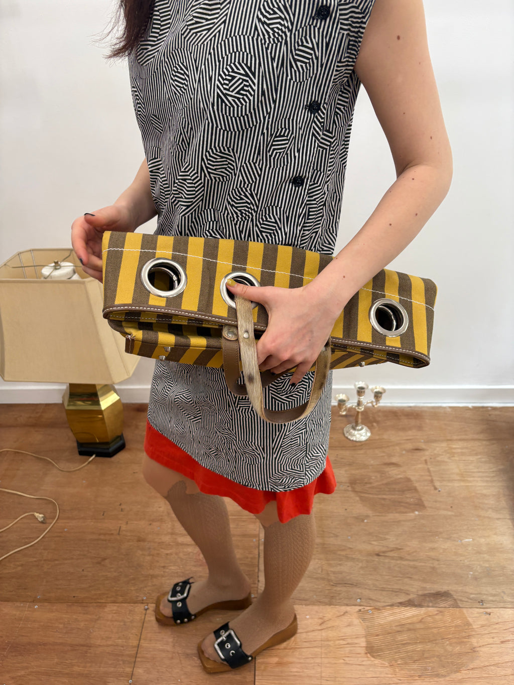 yellow stripe bag