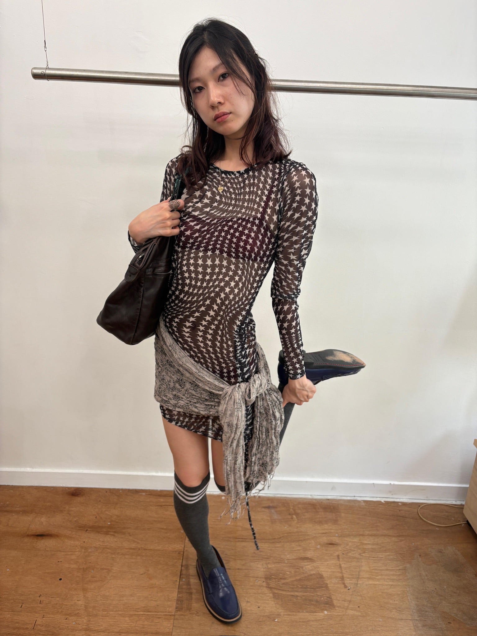 star sheer dress