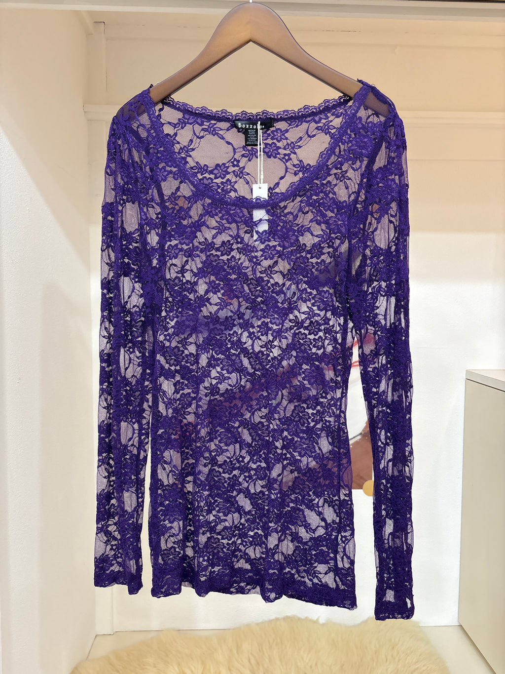 purple lace top