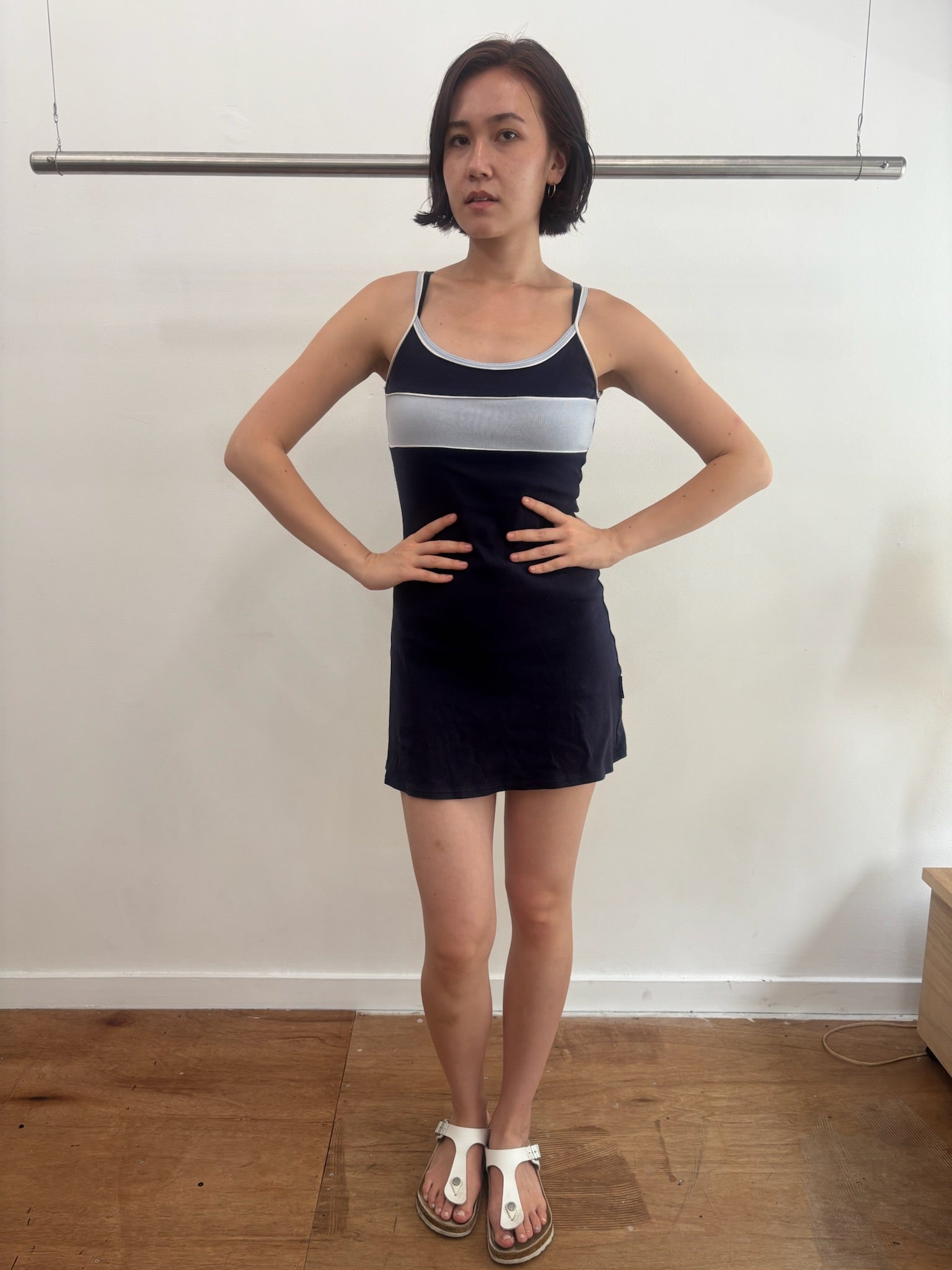 bi-color mini dress