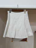 white linen pleats skirt