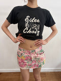 flower denim mini skist