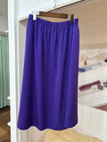 purple long flare skirt