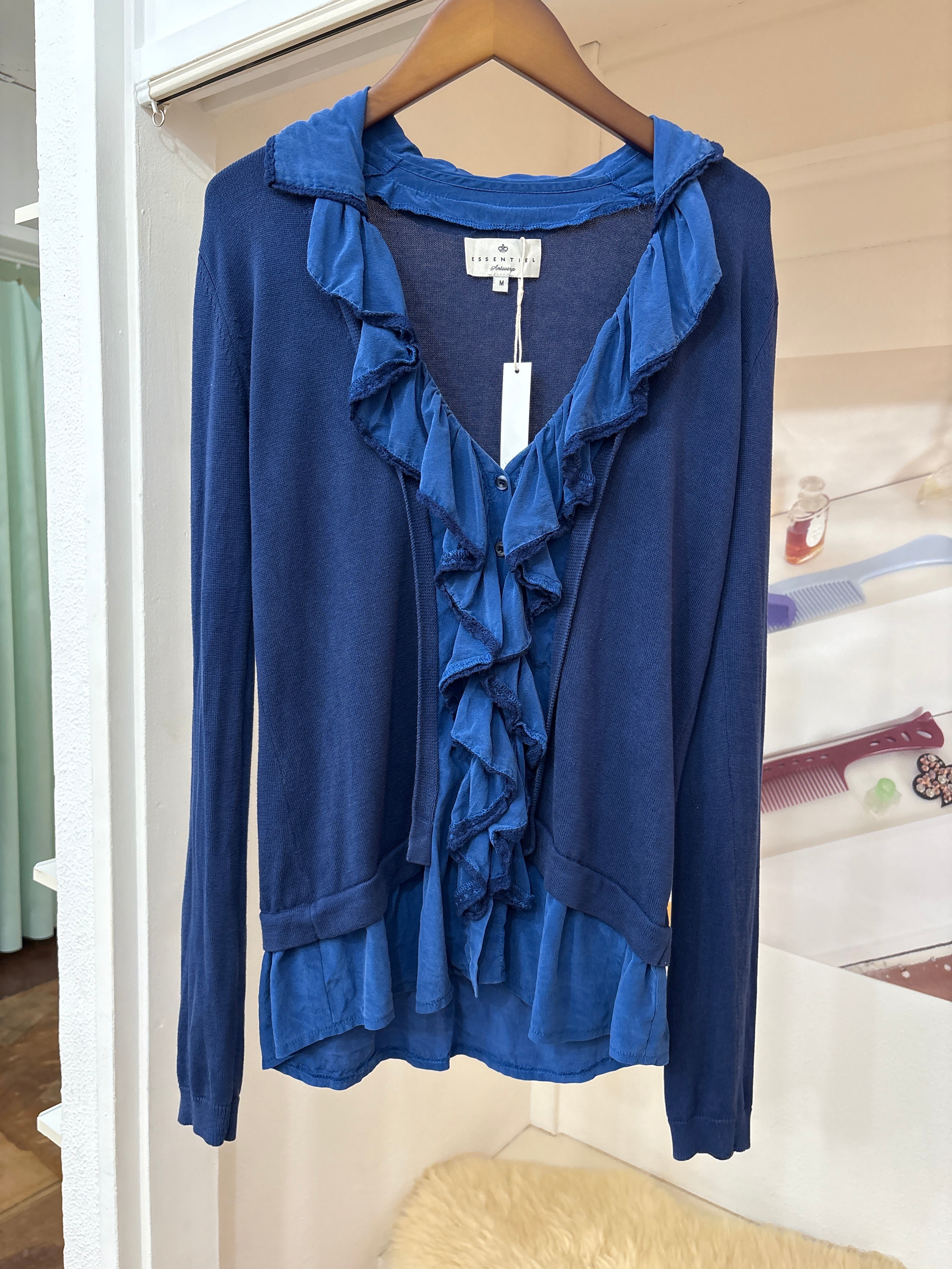 blue layered top