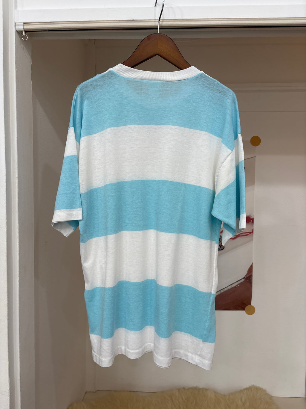 70's sky blue border tee