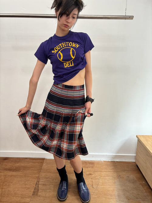 midi check skirt