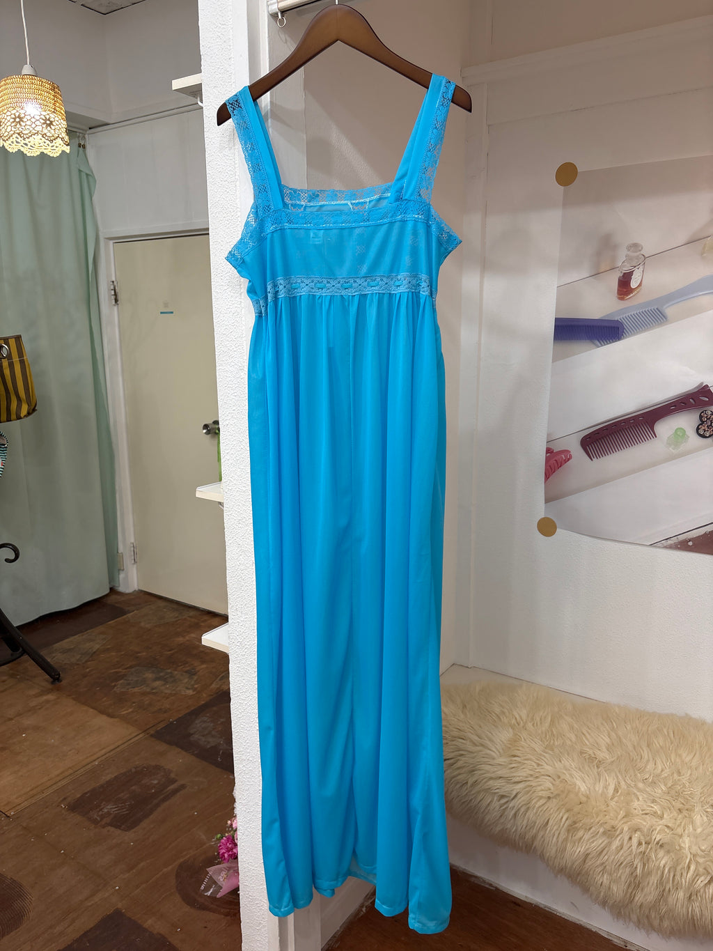 vintage blue lingerie dress