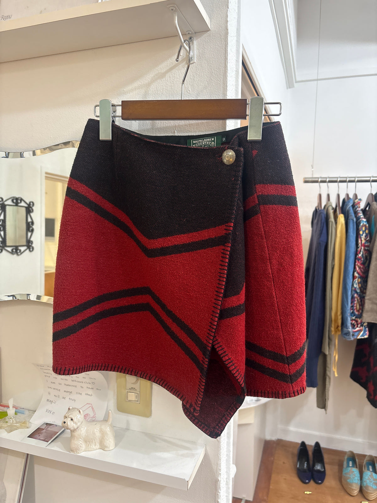 80s Ralph Lauren Country Blanket Wrap Skirt
