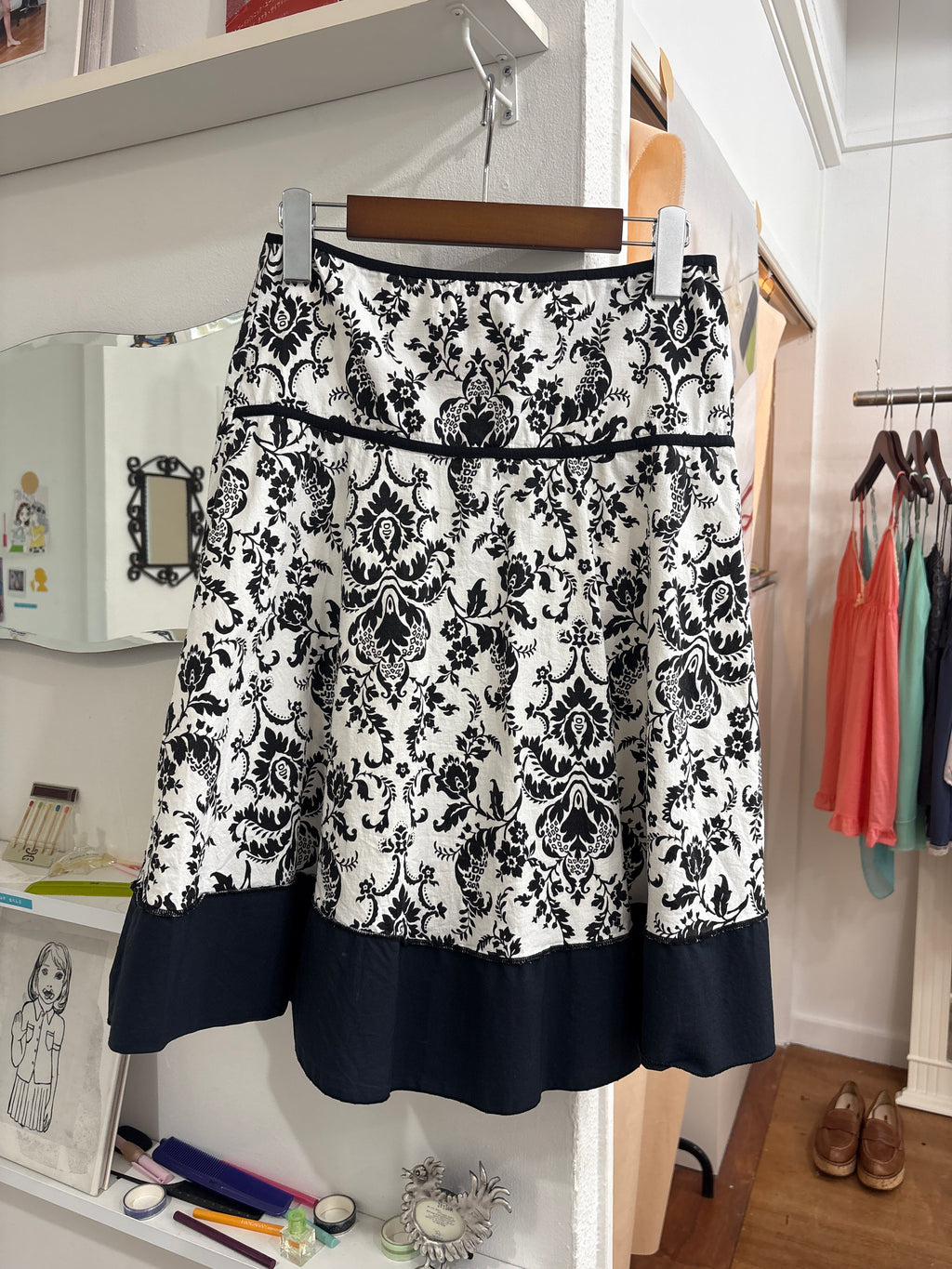 damask pattern skirt