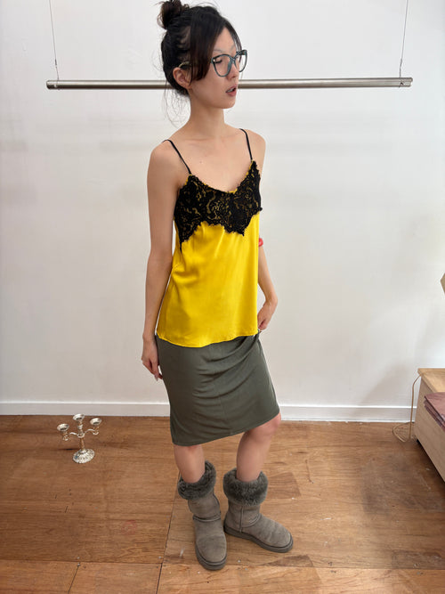 yellow lace cami