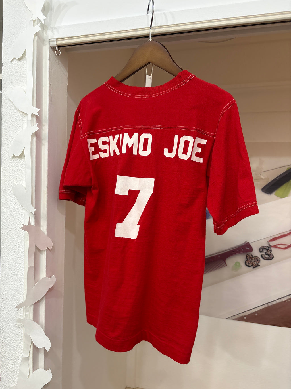 70's red football tee