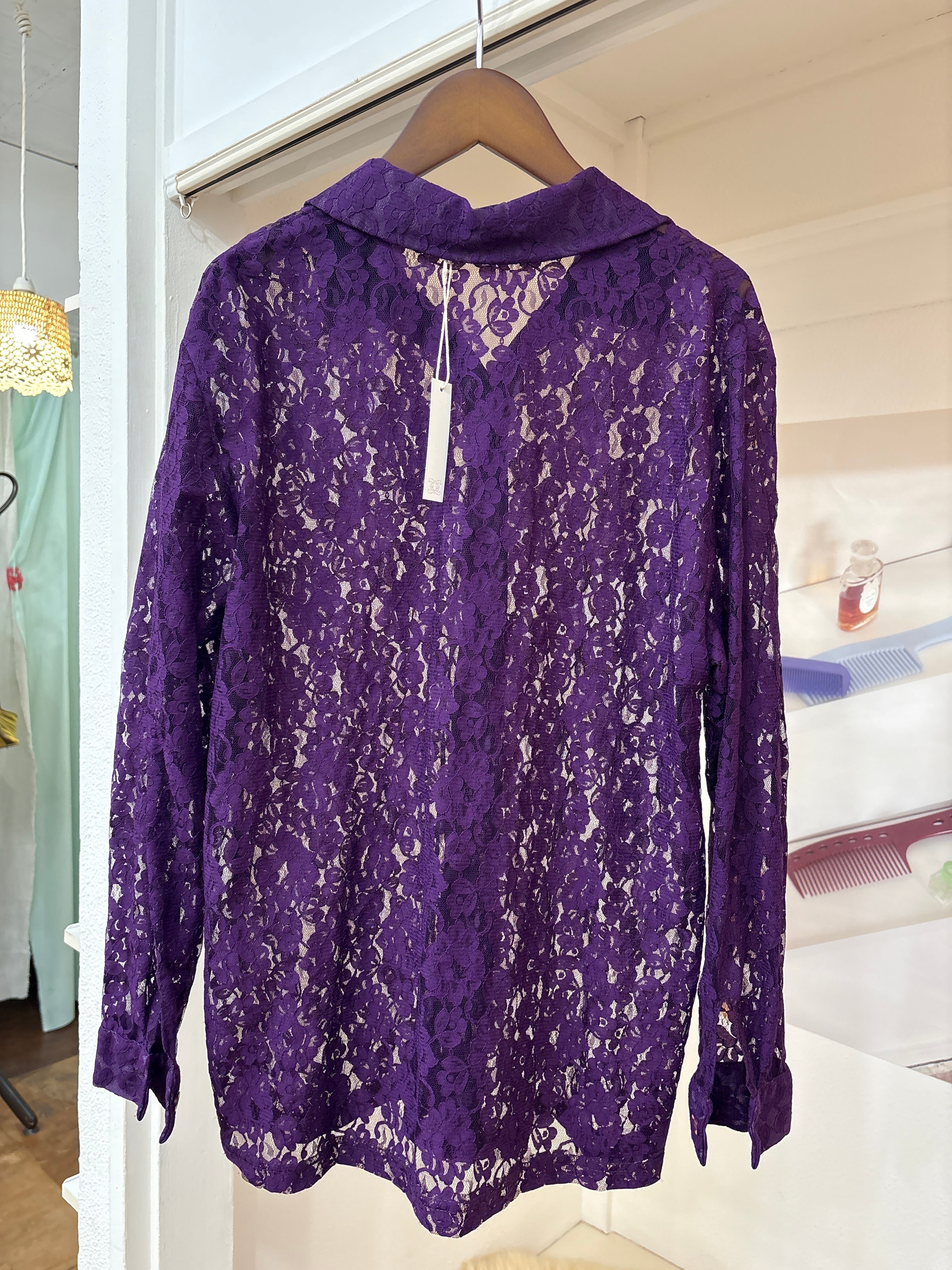 purple lace shirt
