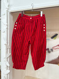 red stripe ballon shorts