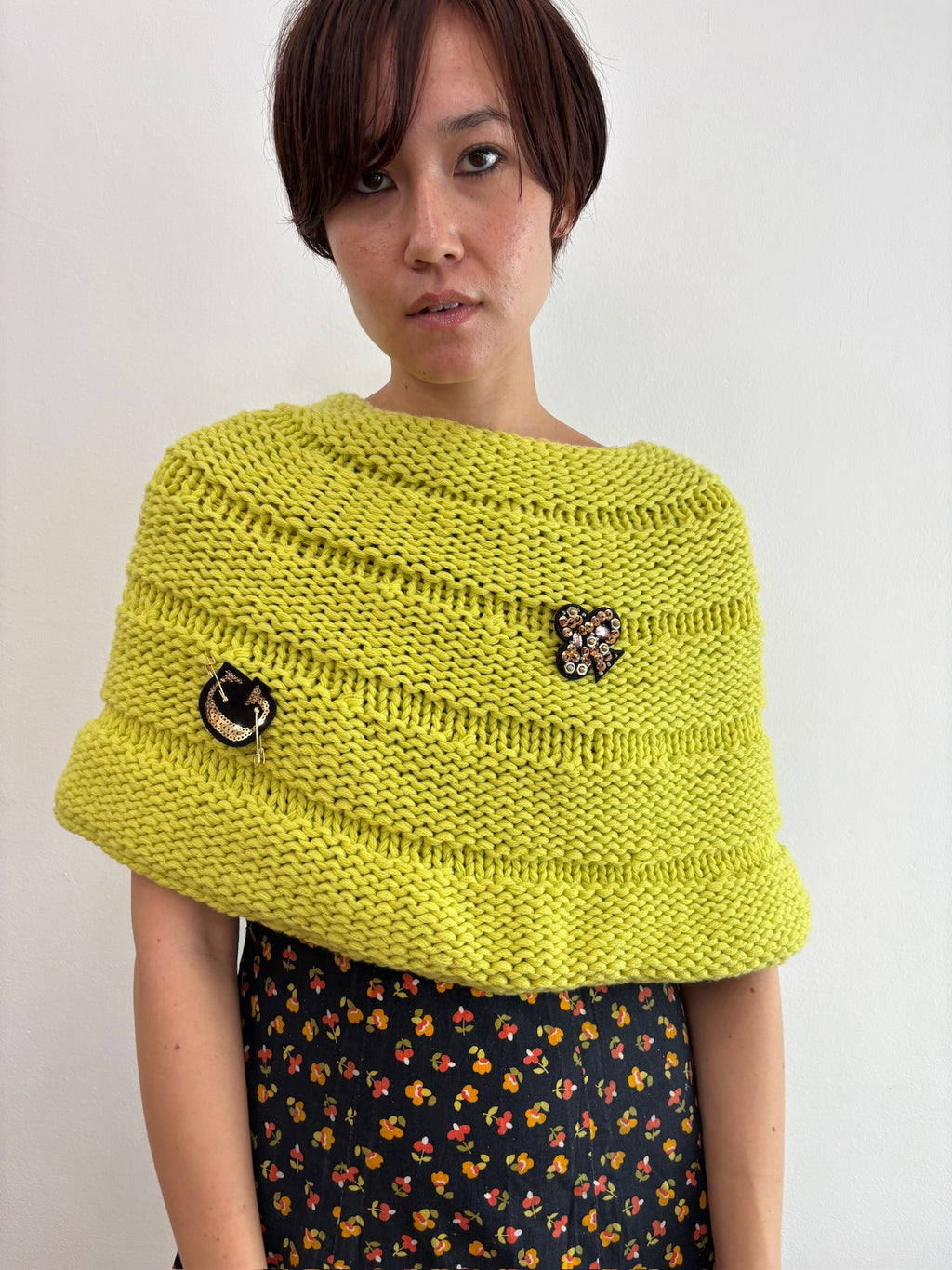 neon green poncho