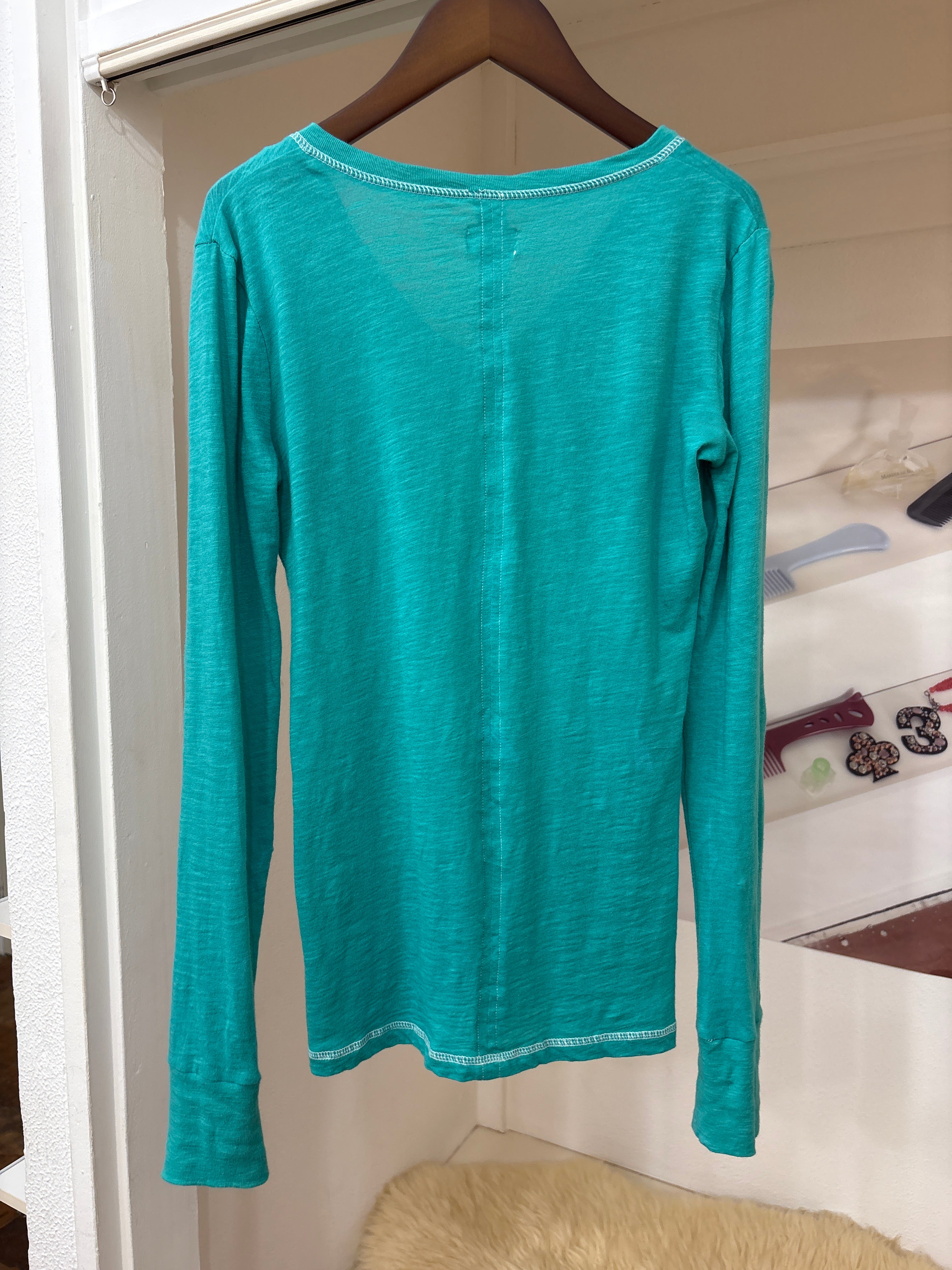 turquoise top