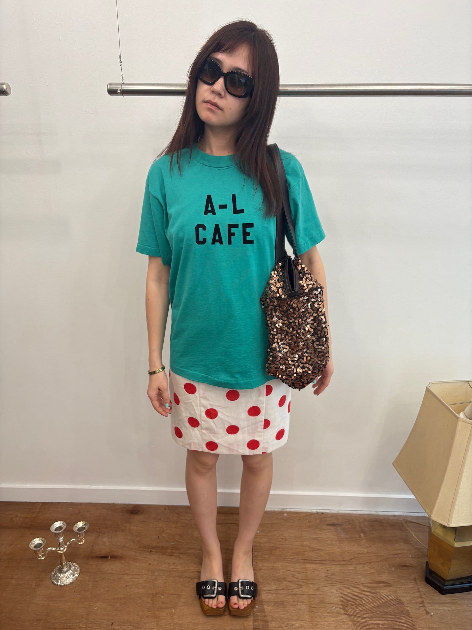 80's turquoise tee