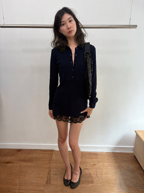 navy knit dress