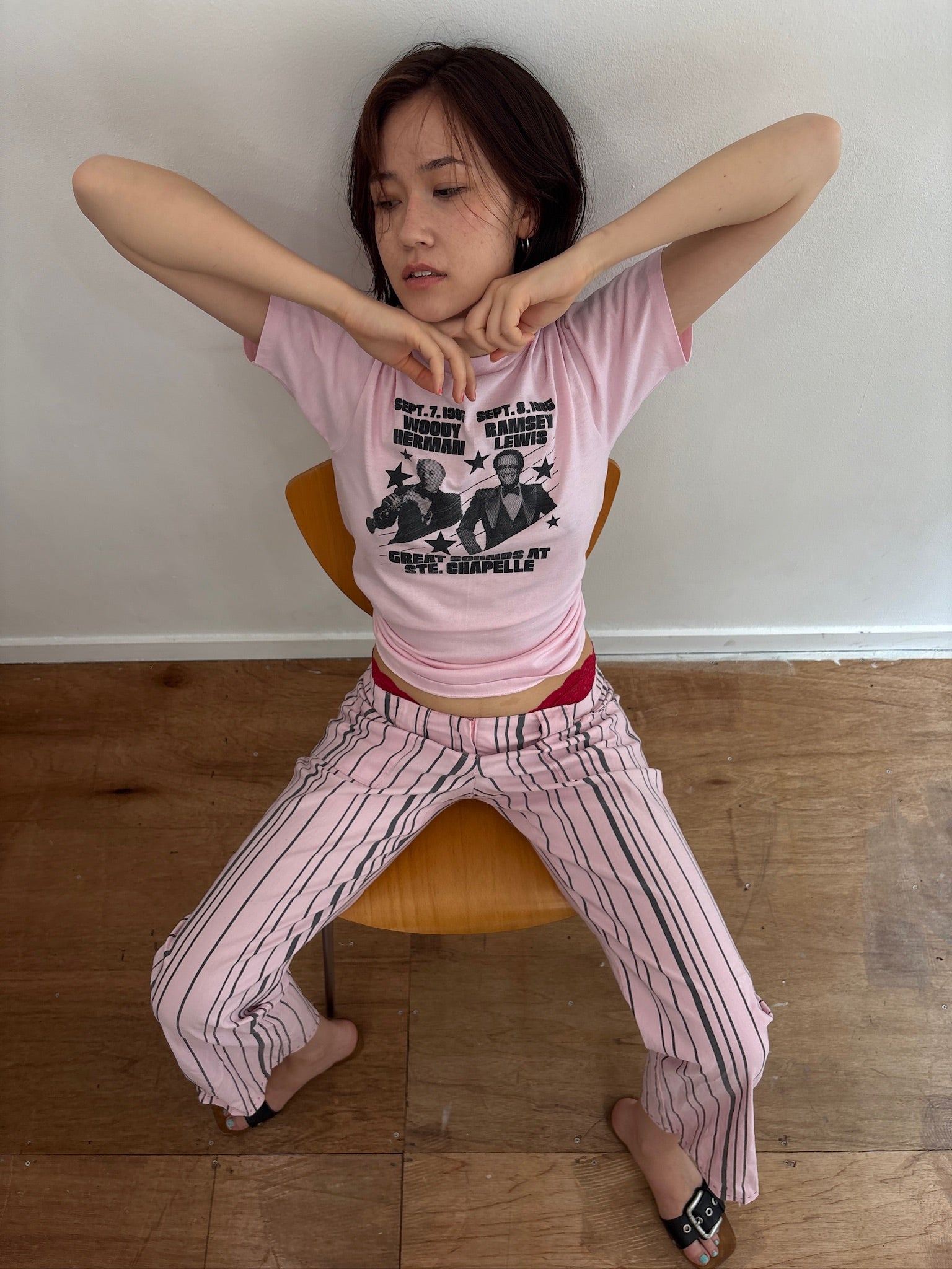 80s pink tee