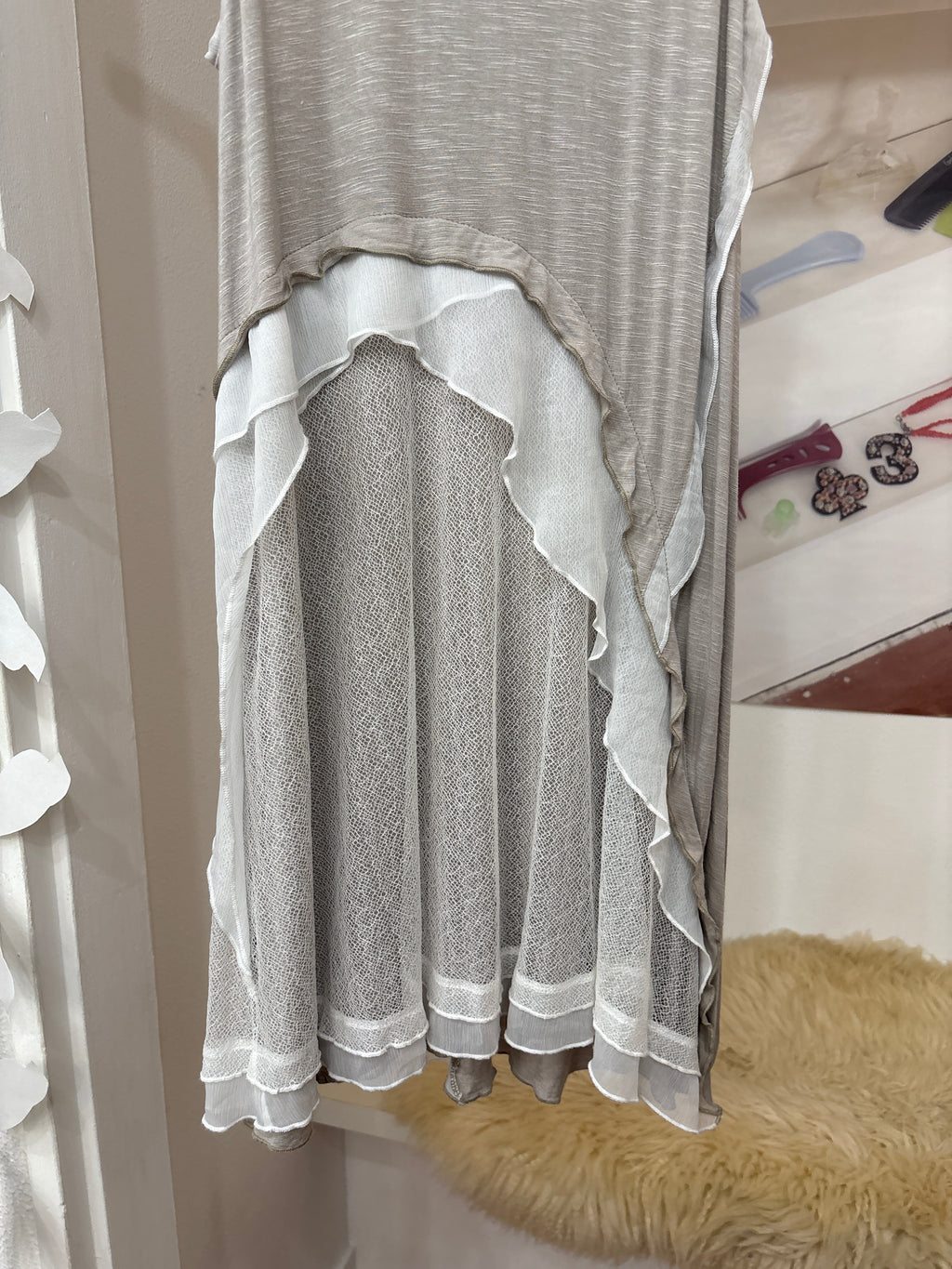 layered gray dress