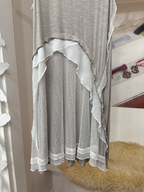 layered gray dress