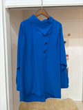 asymmetry blue long sleeve top