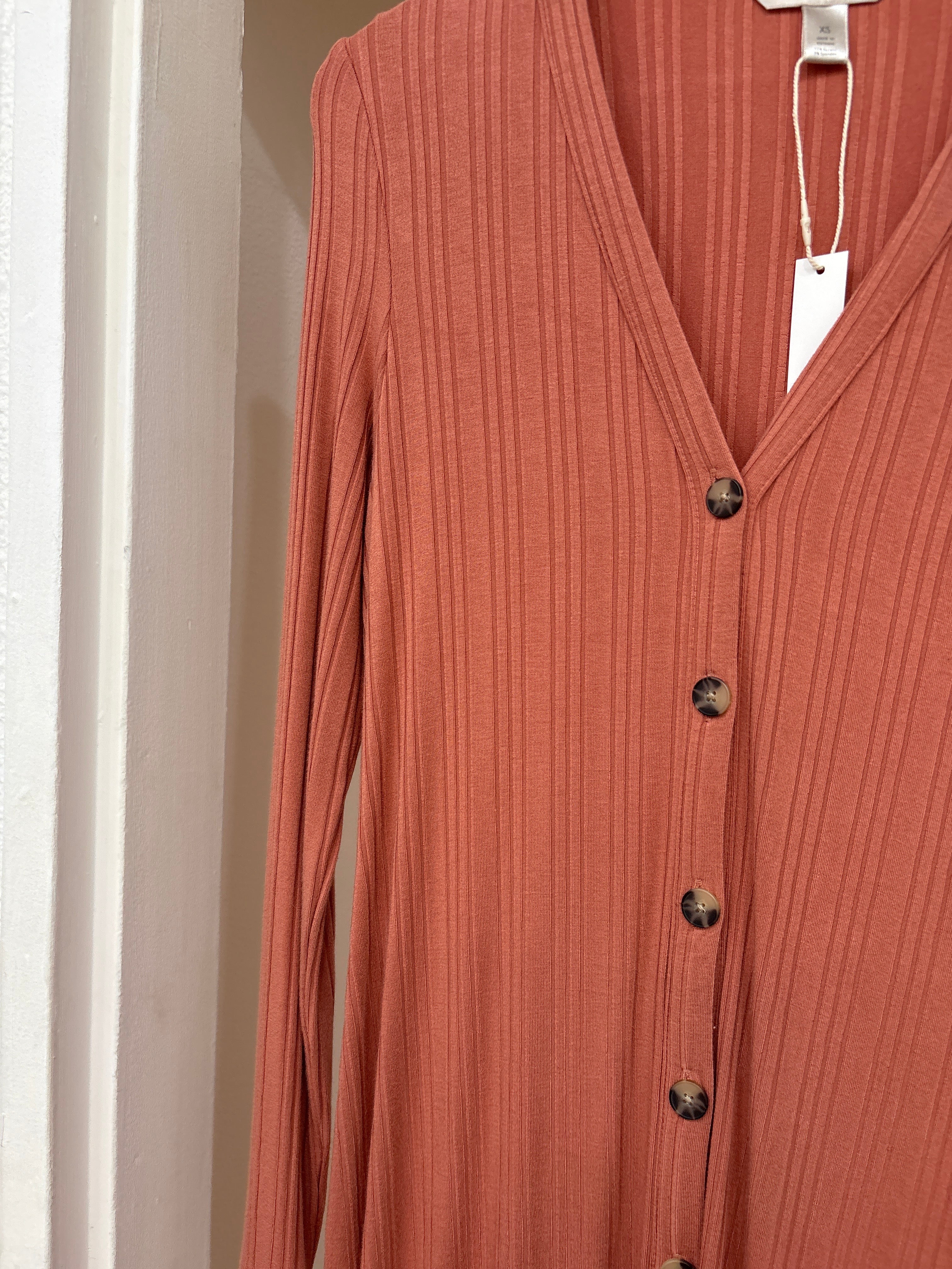 coral pink long dress/cardigan