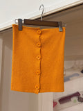 orange knit baretop