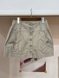 beige button skirt