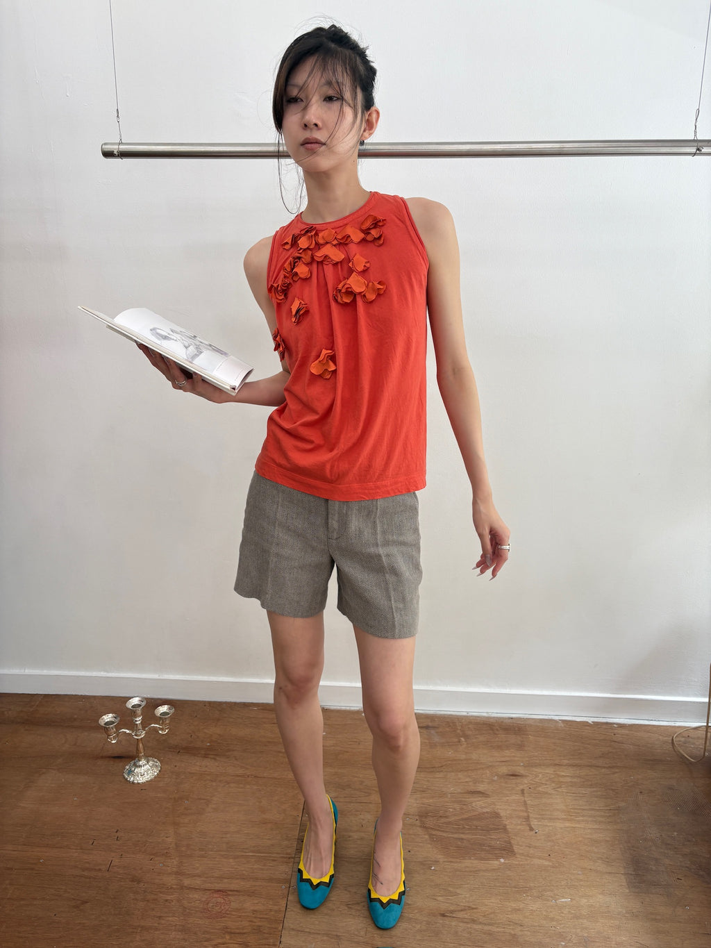 Orange flower tanktop