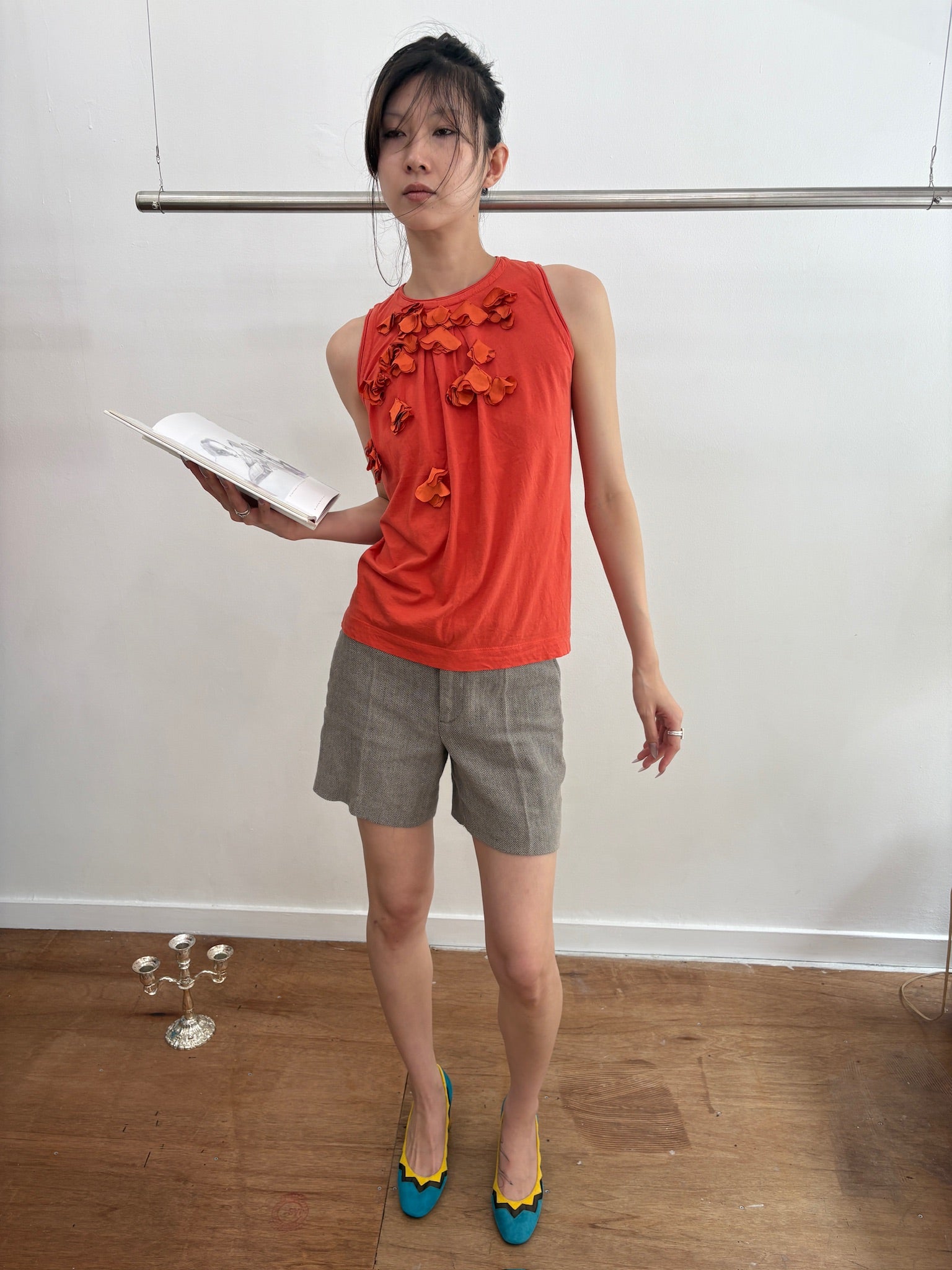 Orange flower tanktop